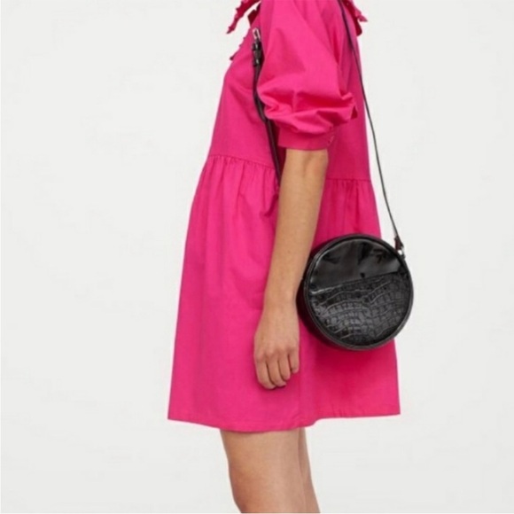 Cerise poplin collar baby doll dress - Picture 2 of 2